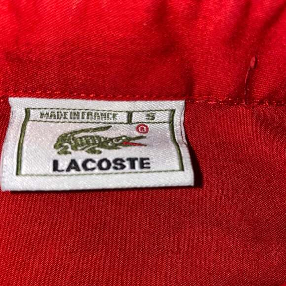 Lacoste Vintage Shirt Short Sleeve Button Down Chest pocket with logo red small - Picture 6 of 6